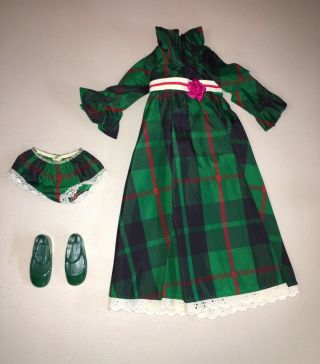 Vintage Ideal Crissy 18 " Doll Outfit - - - - Look Around Dress (red & Green Plaid)