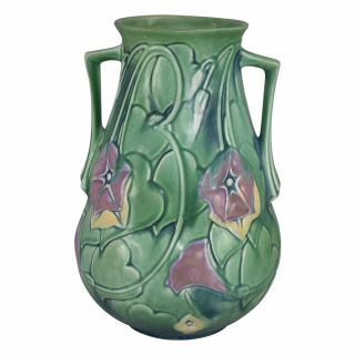 Roseville Pottery Morning Glory Green Vase 730 - 10