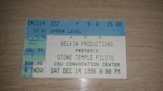 1996 Stone Temple Pilots Concert Ticket Stub
