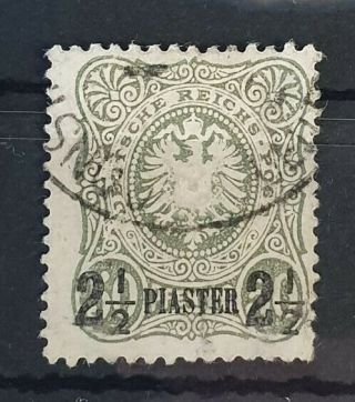 Turkey German Offices 1884 2 1/2 Pia On 50 Pf Michel 5a Cv €190 Signed