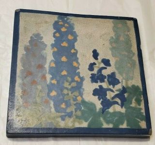 Marblehead Pottery Tile,  Vintage,  Fox Glove flowers,  009 - 023 3