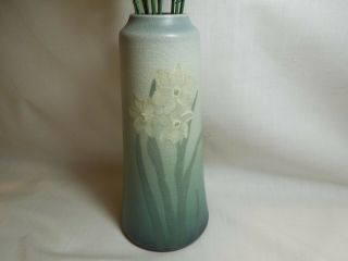 Rookwood Pottery Matte Vellum Vase Decorated With Paper Whites MHM Signed c 1912 2