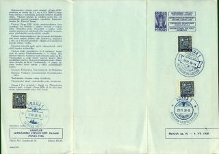 Czechoslovakia 1938 Advertising Sheet For The International Philatelic Ex Stamps