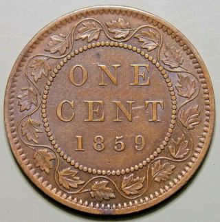 1859 Re - Punched 9 Canada Canadian Large 1 Cent Victoria Coin - Haxby Pc59 - 22