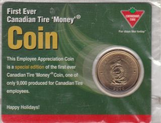Scarce 2010 Canadian Tire Employees Only One Dollar $1.  00 Appreciation Coin