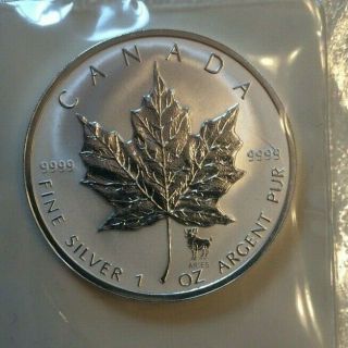 2004 Aries Privy Maple Leaf Zodiac Pure 1 Oz.  9999 Silver Coin Canada With