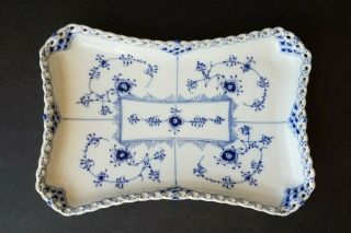 Royal Copenhagen Blue Fluted Full Lace Small Serving Tray 1195