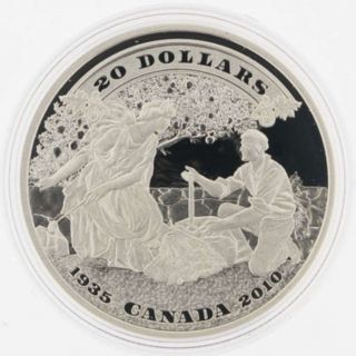 2010 $20 Canada Silver Coin:75th Anniversary Of The First Bank Notes