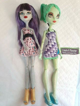 Create A Monster Cam Monster High Mummy & Gorgon Girl Dolls Girl Ghouls Pair