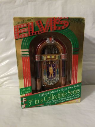Elvis Christmas Ornament Plays Music From Carlton Cards Nib 018100790431