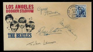 The Beatles 1966 Dodgers Stadium Collector Envelope With 1960s Stamp Op1320