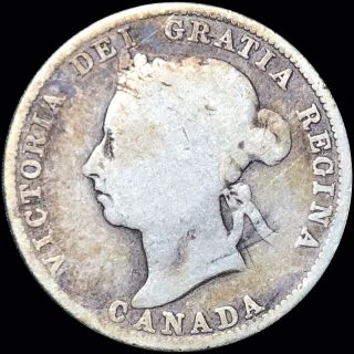 1891 Canada 25 Cents Km 5 Foreign Silver Coin Low Mintage Semi Key Date
