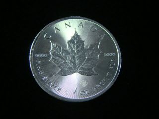 Canada 2014 One Ounce.  9999 Fine Silver Maple Leaf $5.  00 Coin Brilliant Unc.