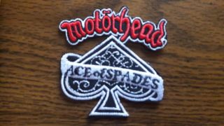 Motorhead Ace Of Spades,  Iron On White And Red Embroidered Patch
