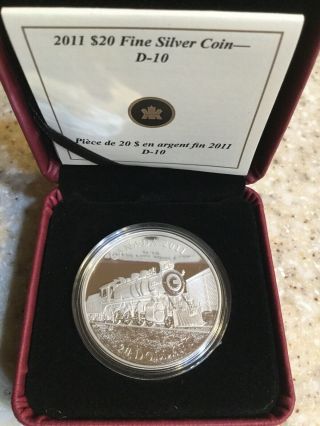 2011 Canadian D - 10 Locomotive Train Silver $20 Dollar Proof Quality Coin