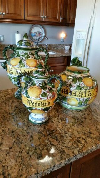 3vtg Caconrci - G Italy Renaissance Ginger Jar Apothecary,  Urn 