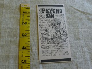 Psycho Sin Band Clipping Print Ad Grindcore Agathocles Axed Cyanamid Noisecore