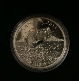 2015 Canada Largemouth Bass Proof 1 Ounce Silver Twenty Dollar Coin