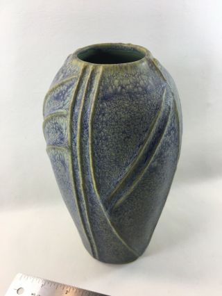 8 1/2 " Jemerick Arts & Crafts Style Studio Pottery Vase Matte Green/blue