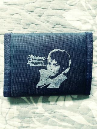 Vintage 80’s Michael Jackson Hook And Loop Wallet Thriller Cover Picture Trifold