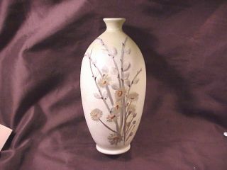 J B Owens,  Marked " Owensart " 8 " Early Vase With Hand Ptd Pussywillows,