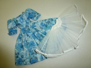 Handmade Blue Floral Dress And Slip For 19 - 21 " Madame Alexander Cissy Doll