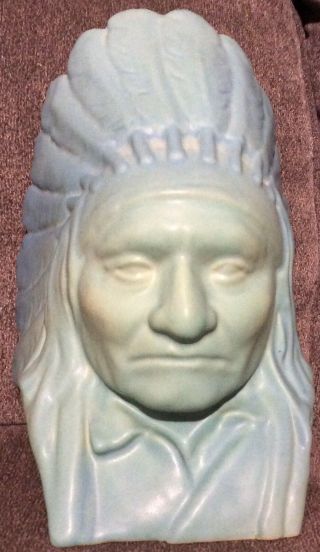 Van Briggle Art Pottery Sitting Bull,  Sioux Chief,  American Indian Sculpture