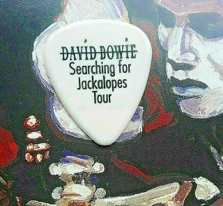 DAVID BOWIE Searching For Jackalopes Tour white guitar pick - COLOR 2