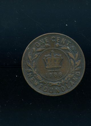 1888 Key Date Newfoundland Large Cent Vg Mp642