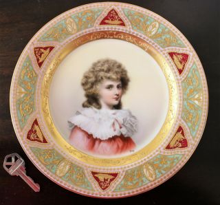 Royal Vienna Signed Portrait Raised Gold Plate A 1 Kind
