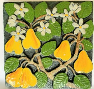 Lisa Larson Wall Tile Pear Plate Gustavsberg Vintage 1960
