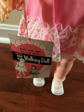 Vintage Eegee Walking Doll with her TAG & CLOTHES 2