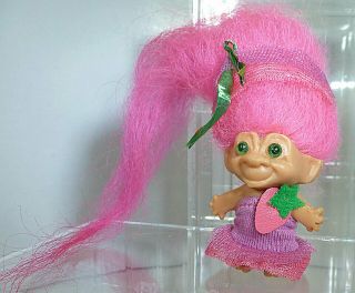 Vtg 1964 Scandia House Troll SHE Pencil Topper - Pink - Little Strawberry - OOAK 2