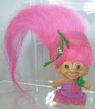 Vtg 1964 Scandia House Troll SHE Pencil Topper - Pink - Little Strawberry - OOAK 3