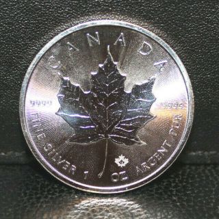 2018 Canadian Silver Maple Leaf 5 Dollar Coin - Bu 1oz Fine Silver.  9999