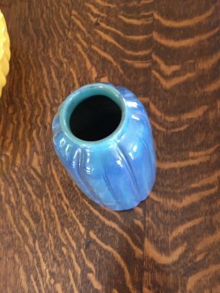 California Faience Rare Ribbed Vase 3