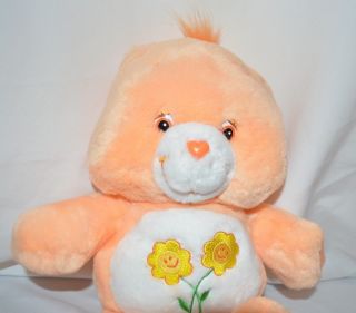 Care Bears Stuffed Animal Friend Bear Plush Flowers Peach Orange Toy Doll