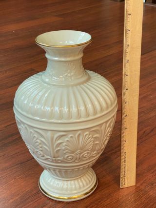 Lenox Athenian Vase Urn Ivory With 24k Gold Trim Large 12” Set Of 2