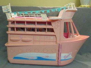 Vintage 2002 Mattel Barbie Pink Cruise Ship Yacht Dance Party Boat Playset