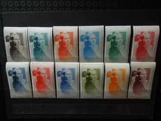 G1115 France 1849 - 1949 Marianne 12x Different Exhibition Anniversary Mnh