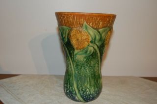 Roseville Pottery Sunflower 7 " Vase 1930