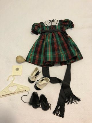 Vintage Pleasant Co/ American Girl Addy’s Christmas Dress & “ Meet” Accessories
