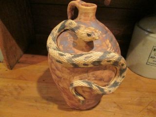 Southern Folk Art Otis Norris Snake Jug