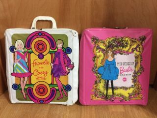 The World Of Barbie Doll Case 1968/francie And Casey Doll Case 1967/vintage X 2