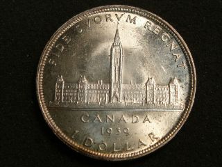 1939 Canada Canadian Silver Dollar George VI Parliament Gem BU Uncirculated 2