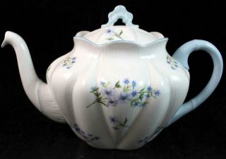 Shelley Blue Rock Teapot With Lid Bone China 13591