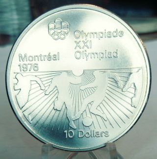 1976 Canada Montreal Olympic Silver $10 Soccer Bu Coin 1.  4453 Oz