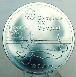 1975 - 1976 Canada Montreal Olympic Silver $10 Sailing Bu Coin 1.  4453 Oz