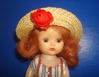 Vtg 1950s Muffie Doll Straw Hat 606 Fit Mdm Alex/jill/ginny Vogue/lmr/ginger/8 "