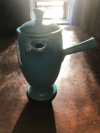 Fiesta Vintage Homer Laughlin Turquoise Handled Demitasse Pot -